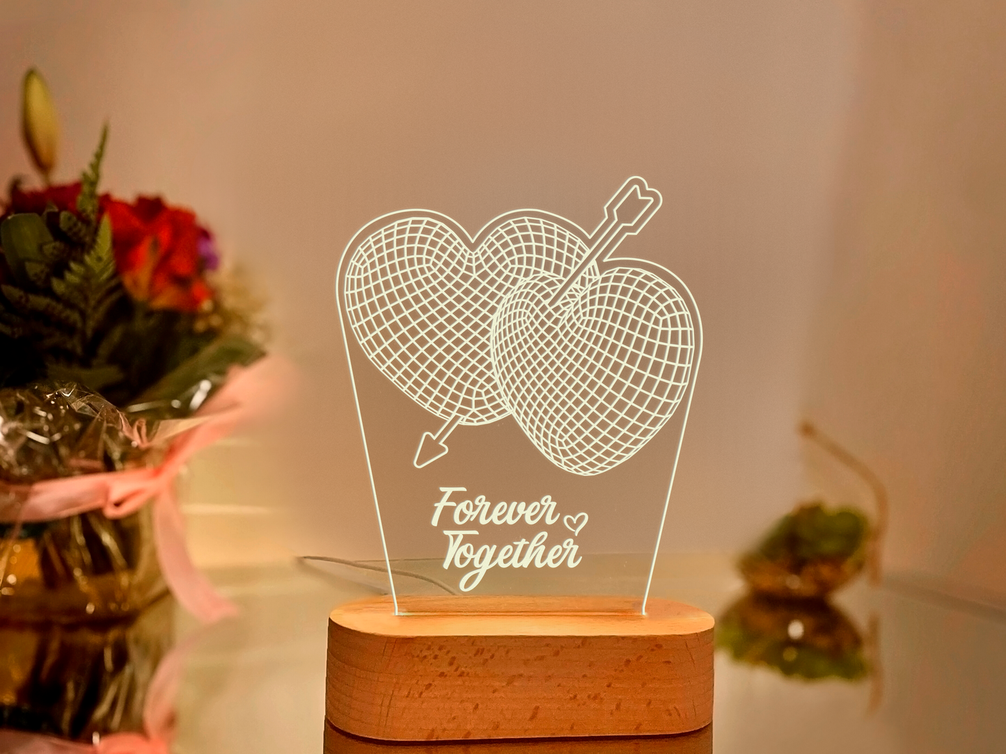 Forever Together Hearts Night Light for Lovers
