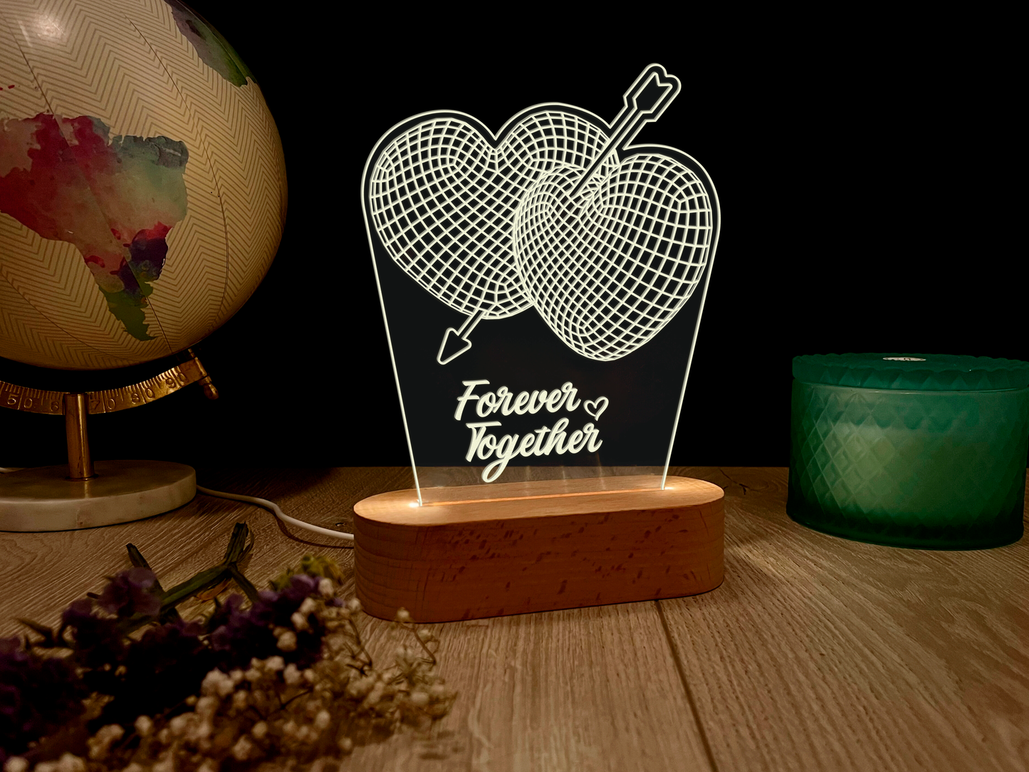 Forever Together Hearts Night Light for Lovers