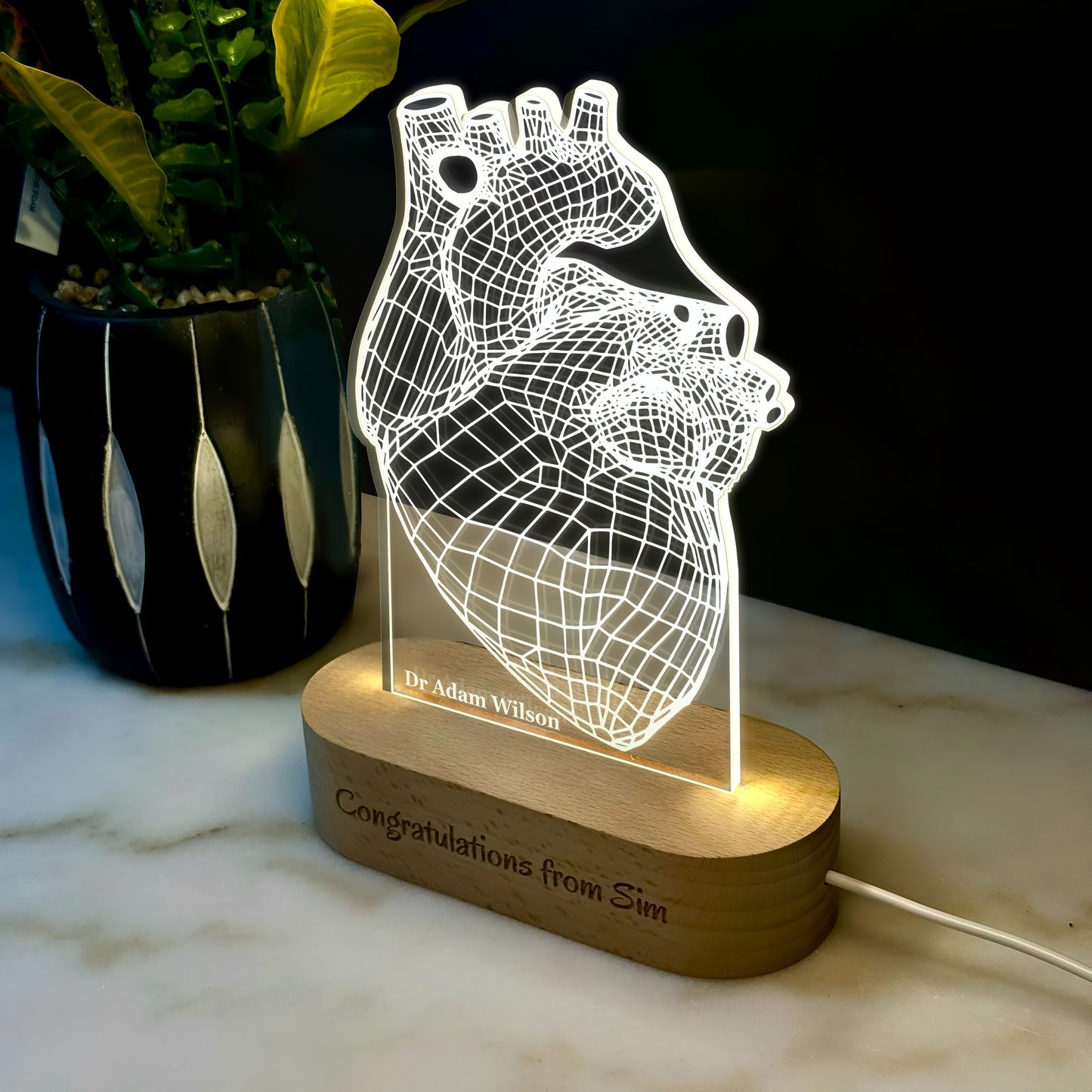 Custom Award | Gift | Nightlight for Cardiologist