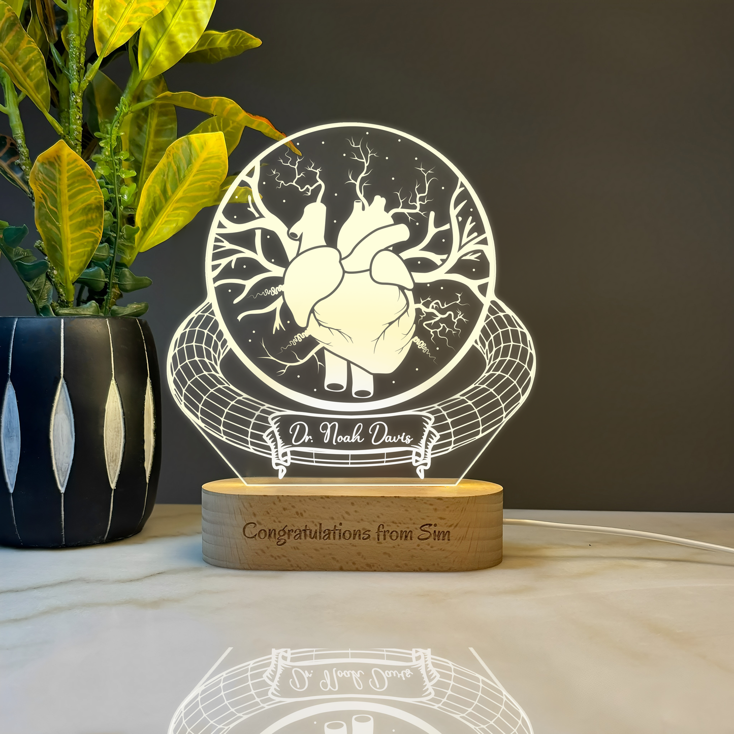 Custom Award | Gift | Nightlight for Cardiologist