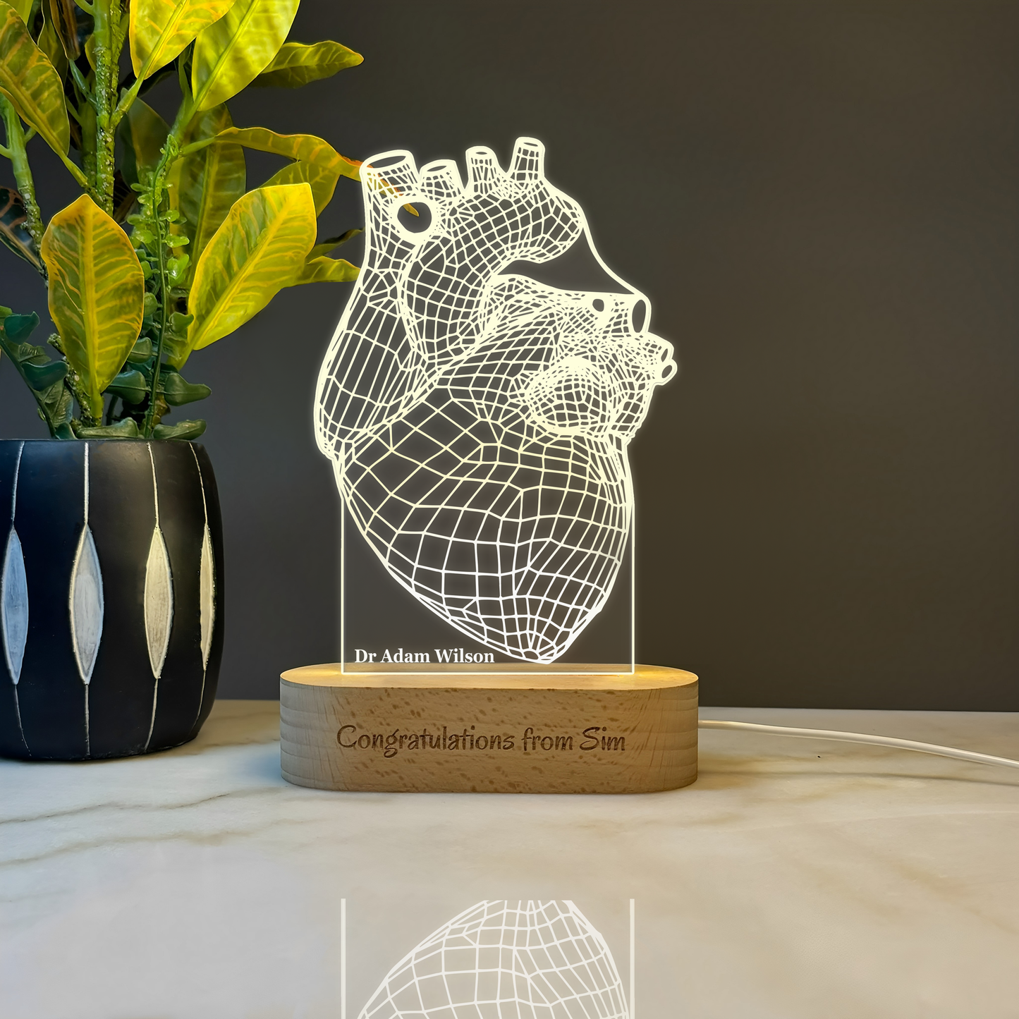 Custom Award | Gift | Nightlight for Cardiologist