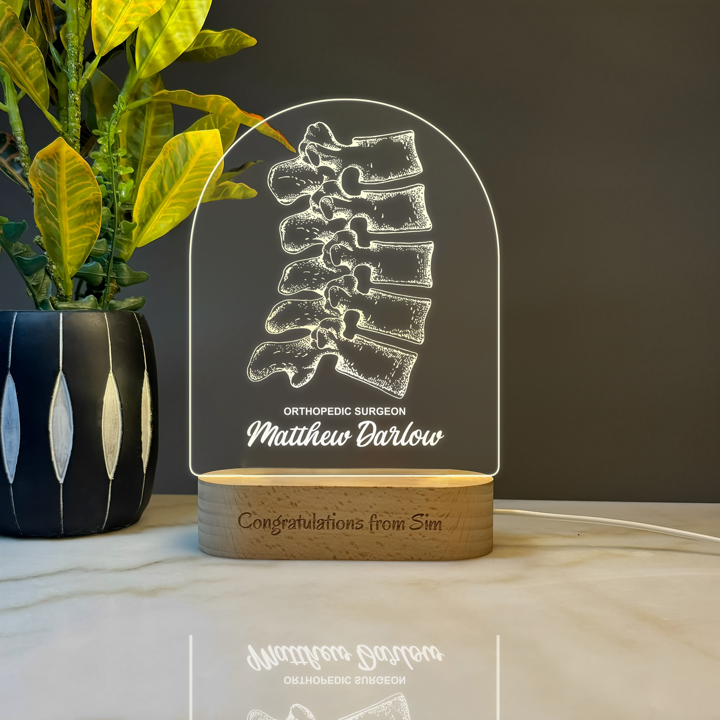 Custom Award | Gift | Nightlight for Orthopedic Surgeon