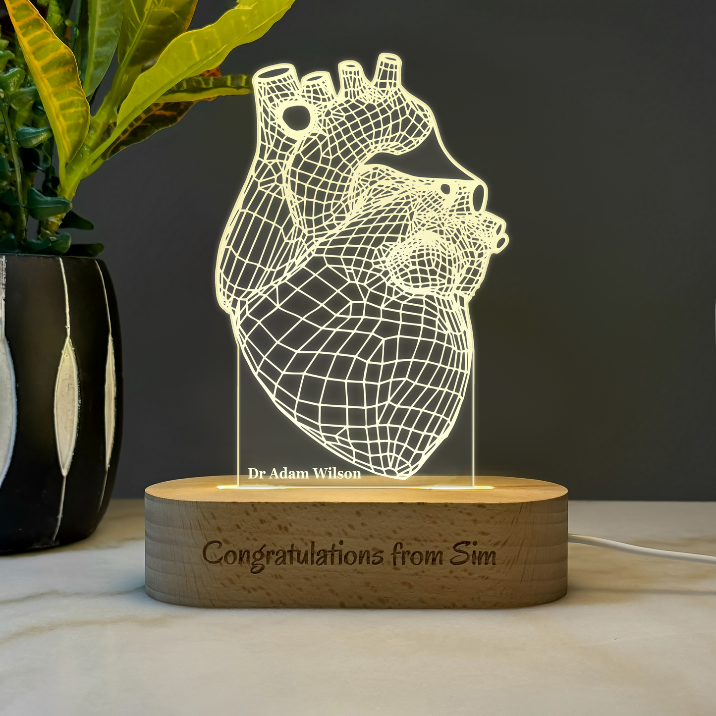 Custom Award | Gift | Nightlight for Cardiologist