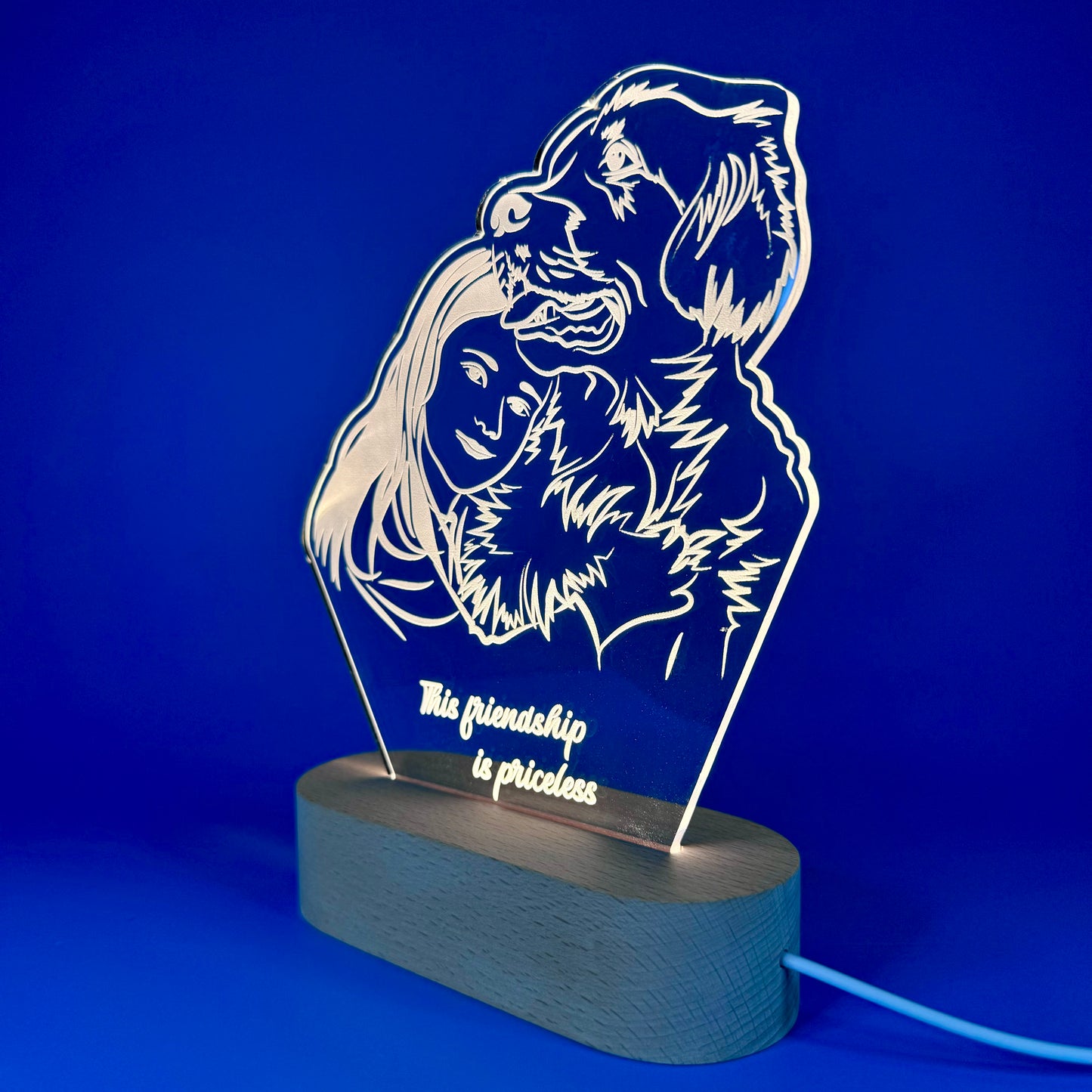 Custom LED Night Light for Pet Lovers – Personalized with Your Pet's Photo & Name!