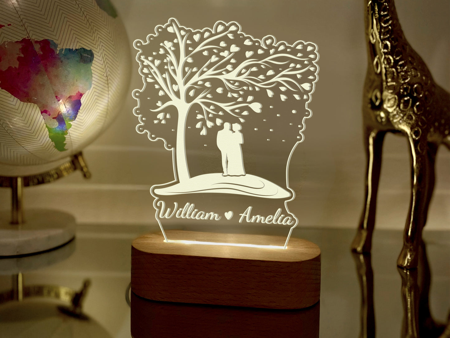 Romantic LED Night Light with Love Tree Design