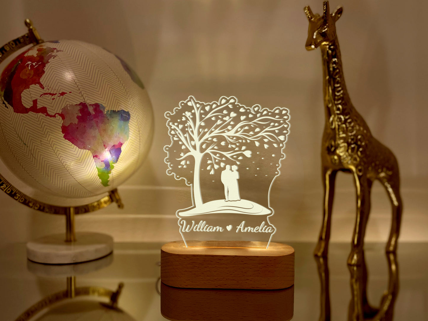 Romantic LED Night Light with Love Tree Design