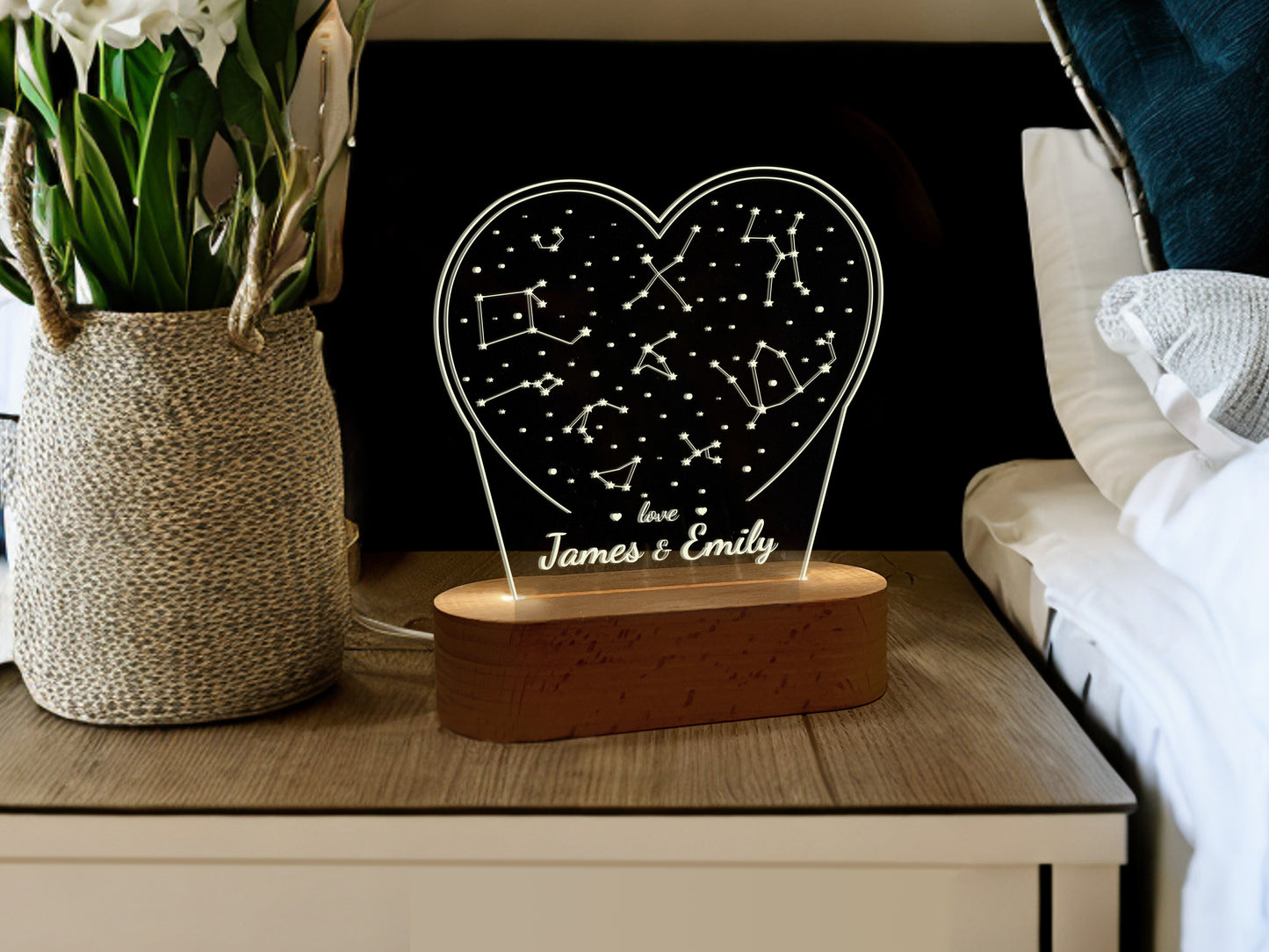 Constellation Heart Night Light - Gift for Lovers
