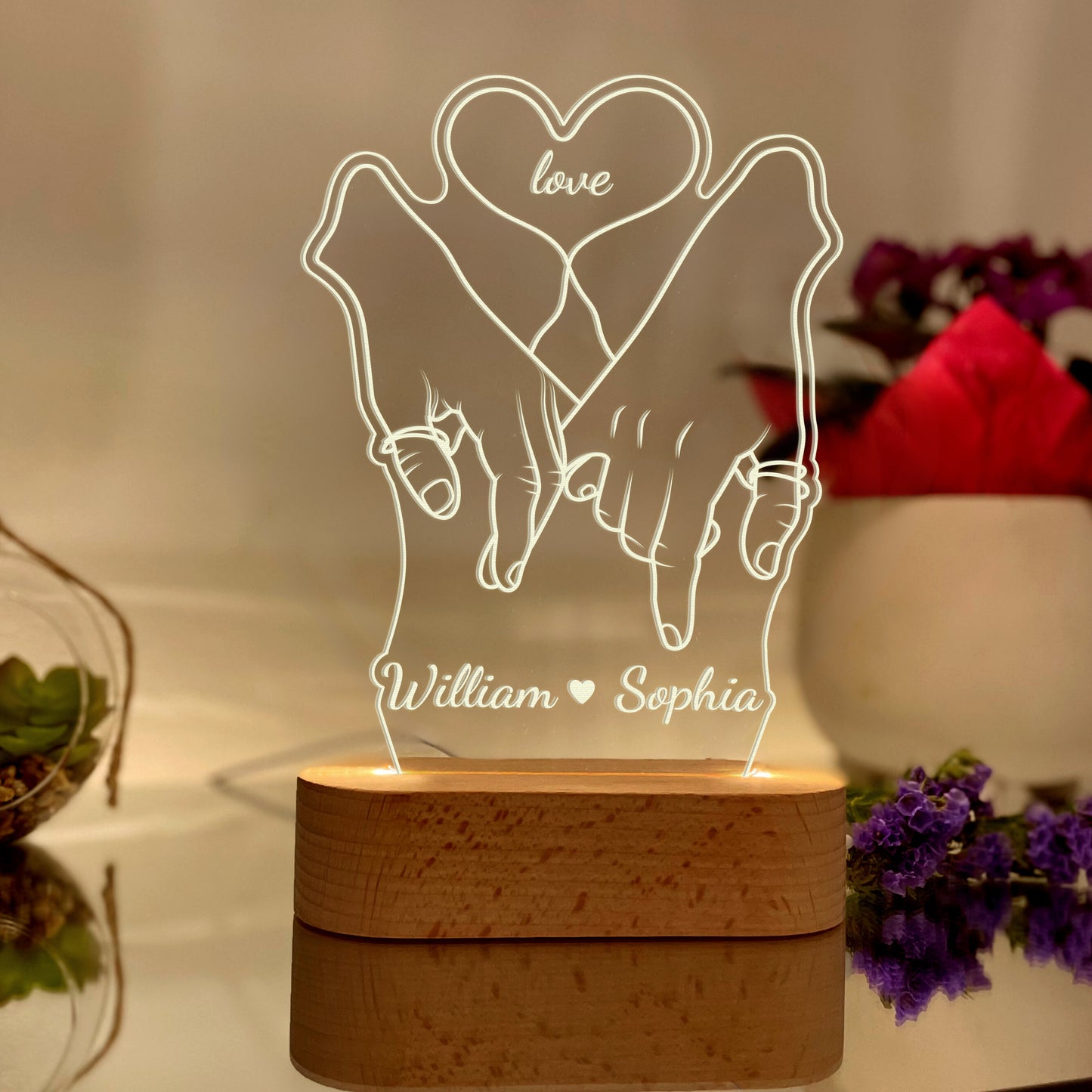 Personalized Pinky Promise Night Light - Gift for Lovers