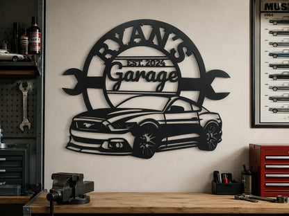 Ford Mustang garage wall sign