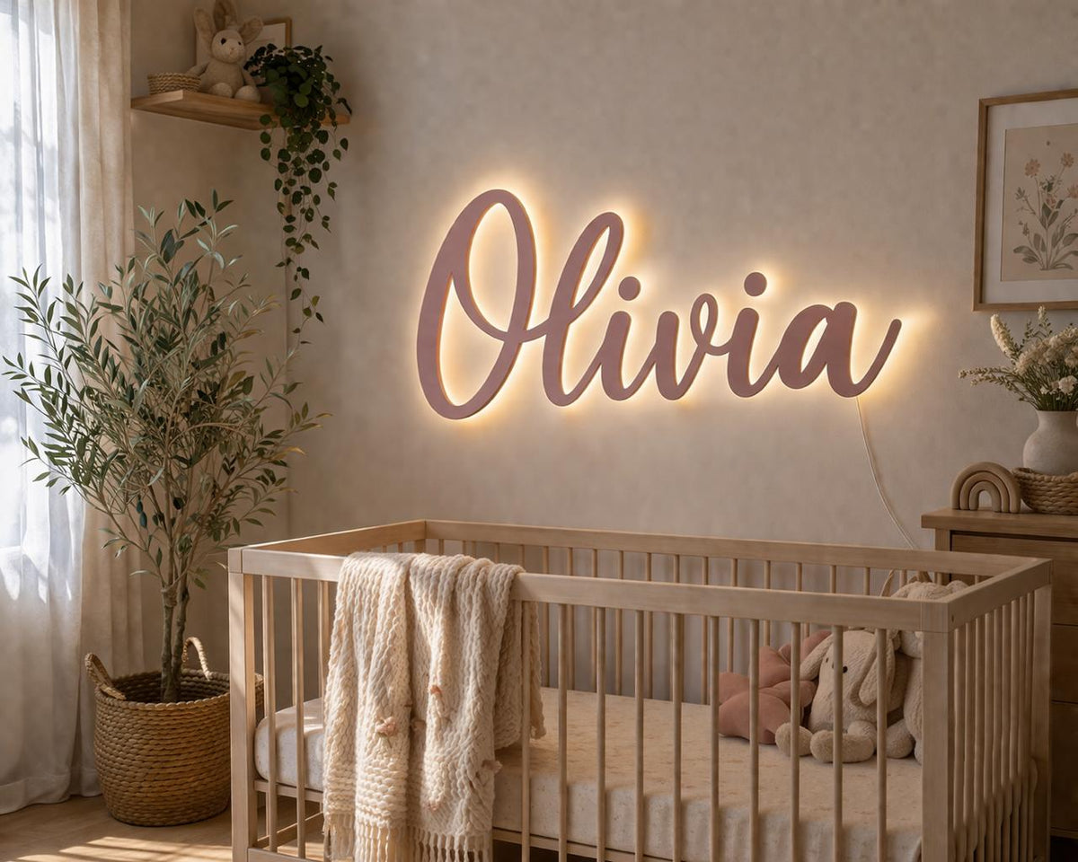 Backlit name sign Olivia