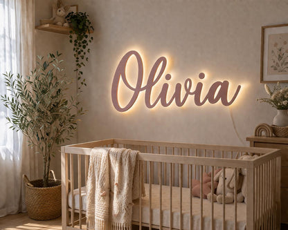 Backlit name sign Olivia