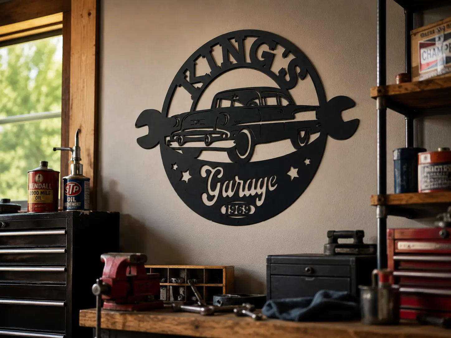 Garage wall sign details