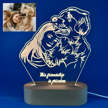 Custom LED Night Light for Pet Lovers – Personalized with Your Pet's Photo & Name!