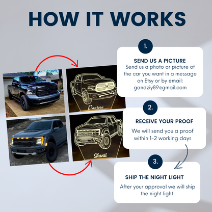 Custom display light for Car Lovers – Personalized with Your Favorite Car!