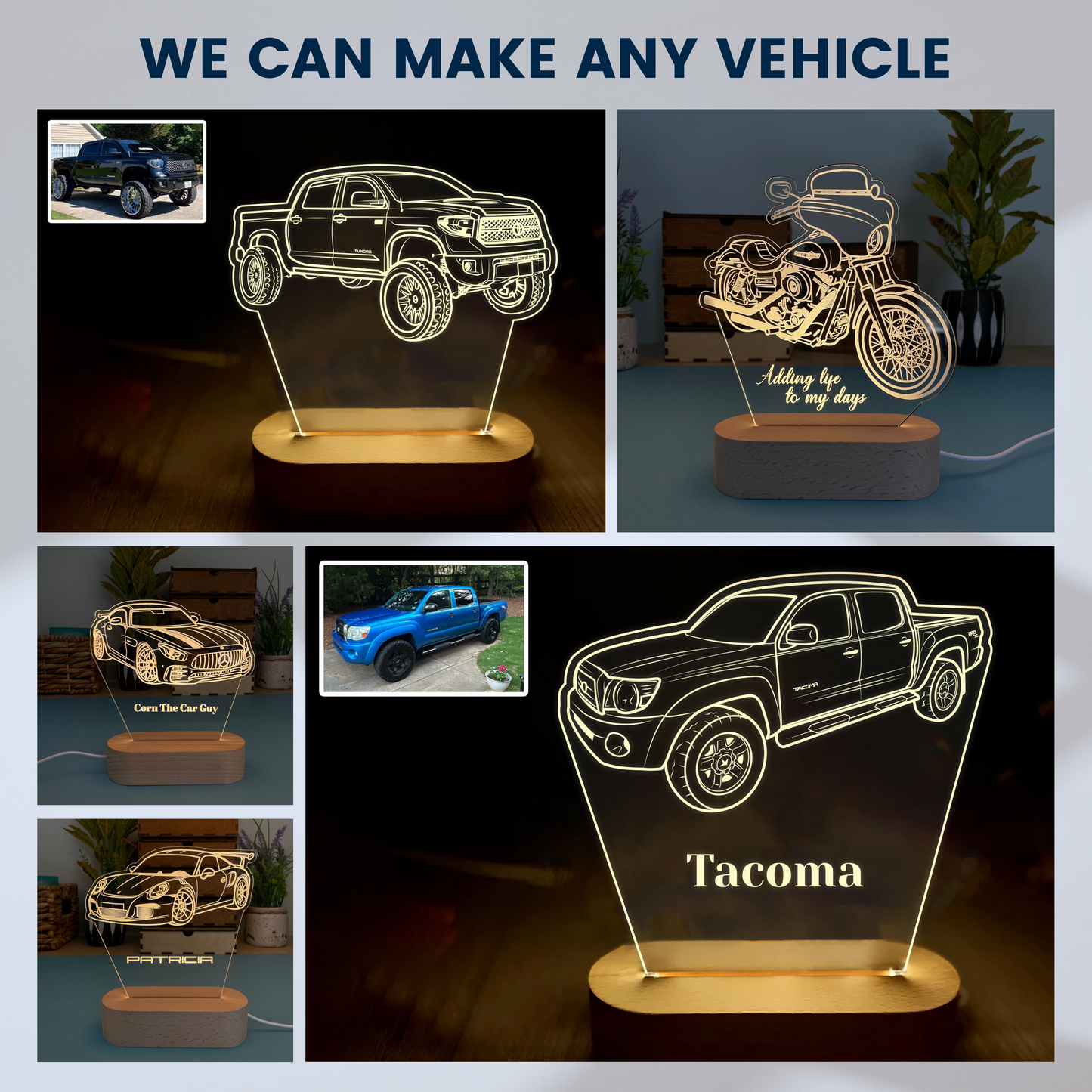 Custom display light for Car Lovers – Personalized with Your Favorite Car!