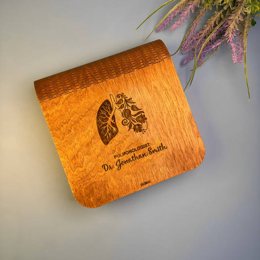 Wooden Gift Box for a Pulmonologist