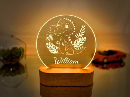 Personalized Cute Crocodile Night Light for Kids