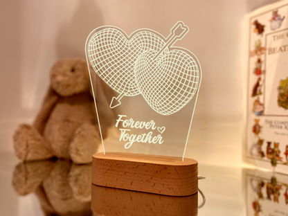 Forever Together Hearts Night Light for Lovers