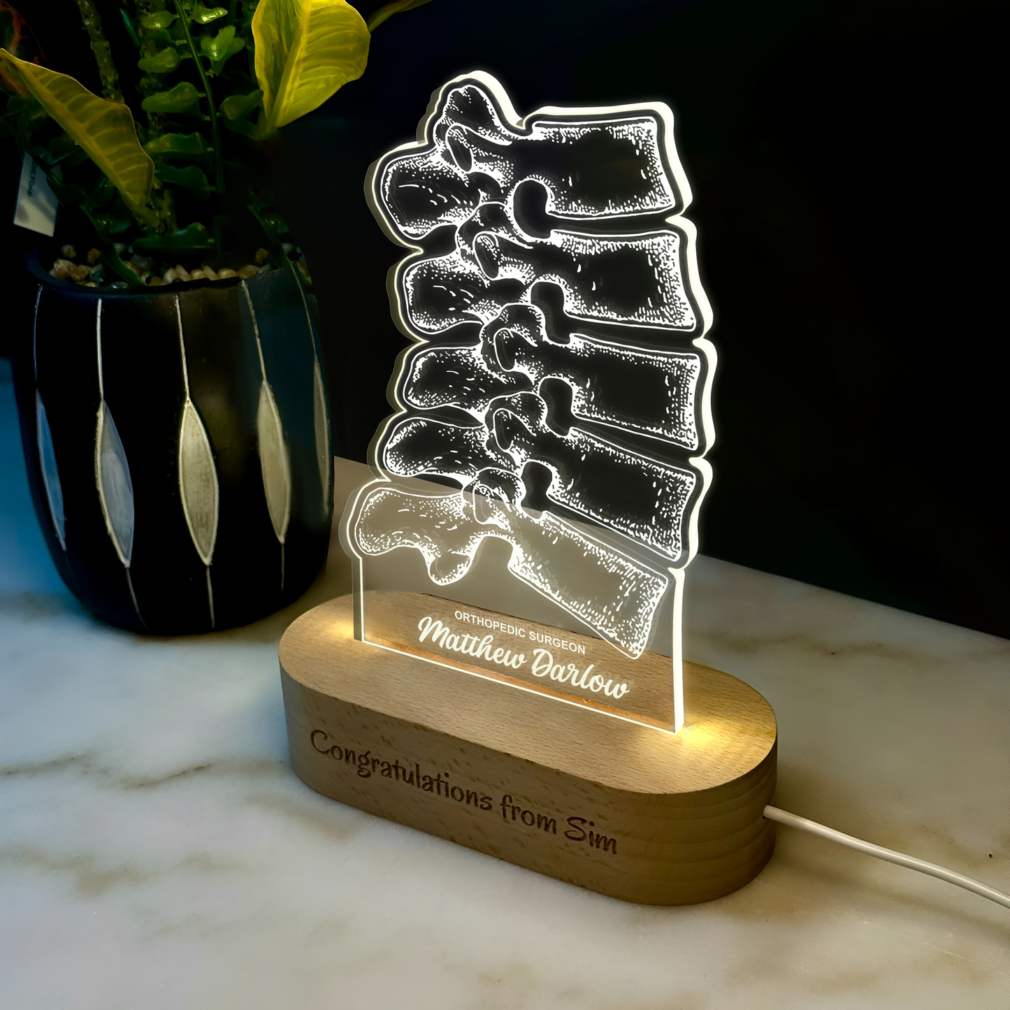 Custom Award | Gift | Nightlight for Orthopedic Surgeon