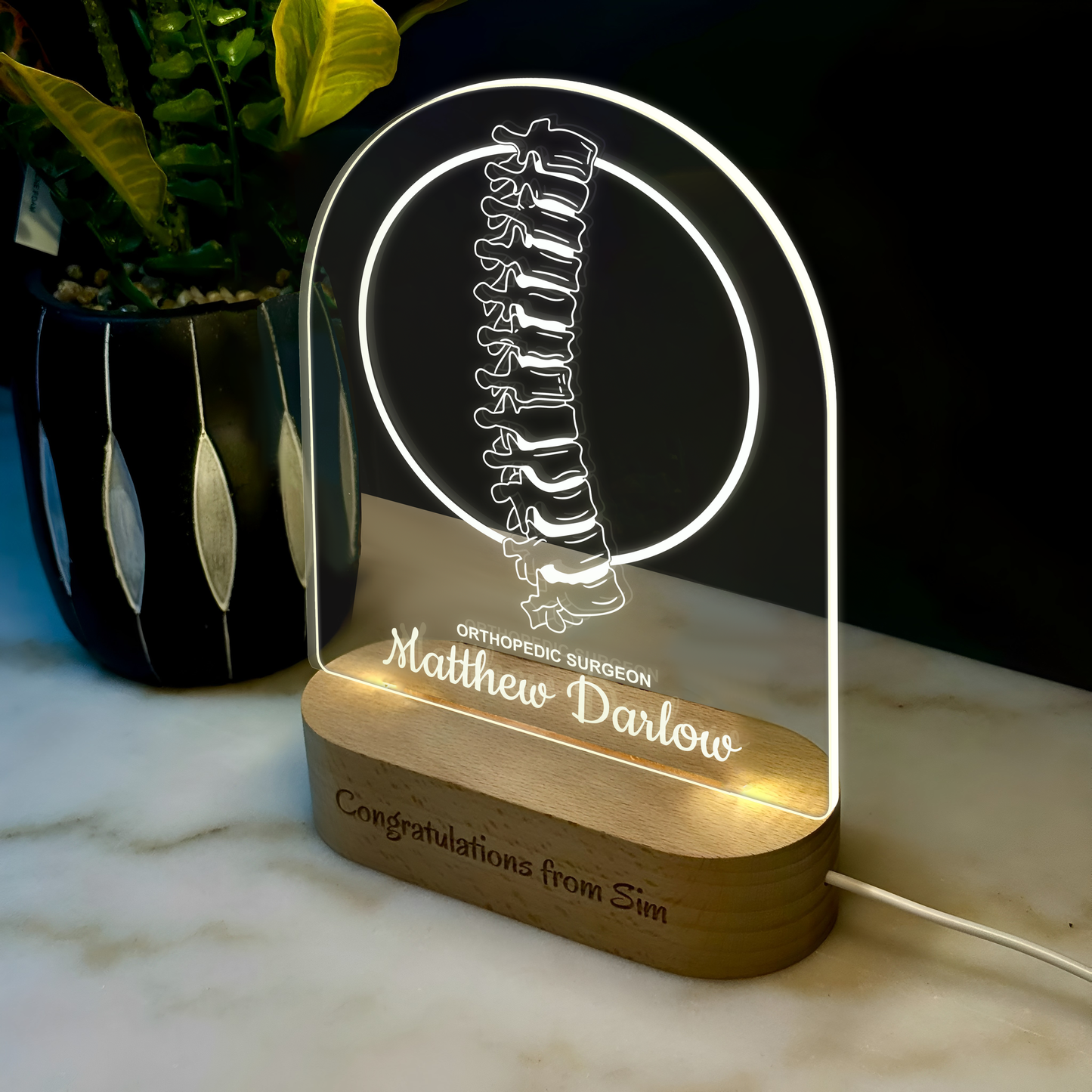 Custom Award | Gift | Nightlight for Orthopedic Surgeon