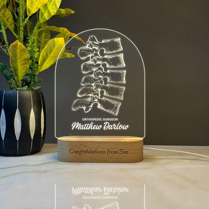Custom Award | Gift | Nightlight for Orthopedic Surgeon
