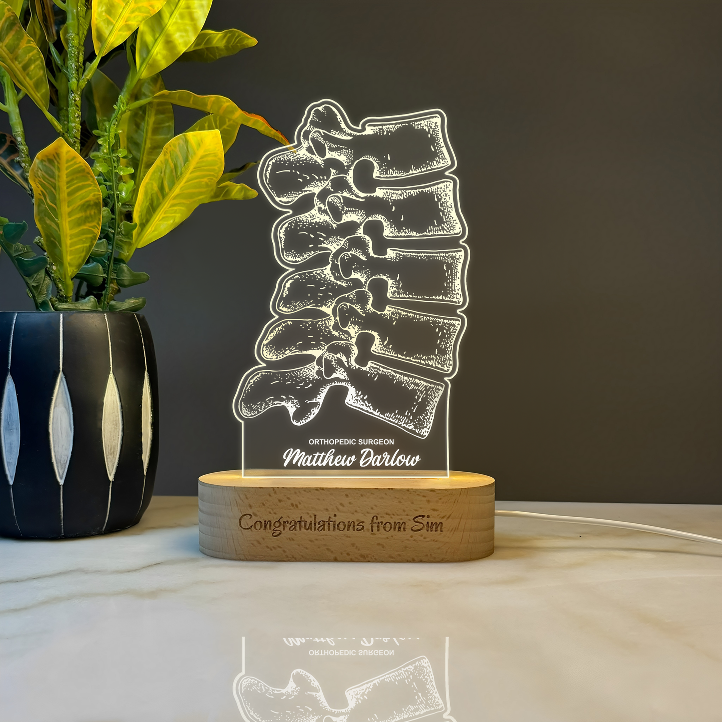 Custom Award | Gift | Nightlight for Orthopedic Surgeon