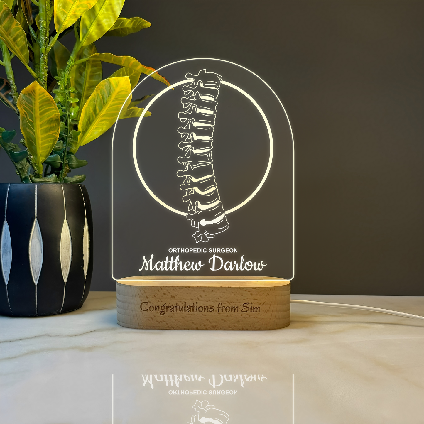 Custom Award | Gift | Nightlight for Orthopedic Surgeon