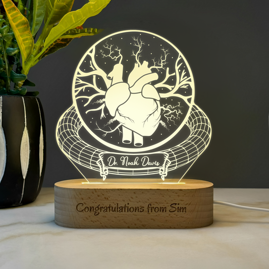 Custom Award | Gift | Nightlight for Cardiologist