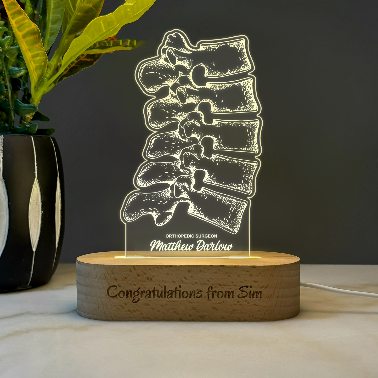 Custom Award | Gift | Nightlight for Orthopedic Surgeon