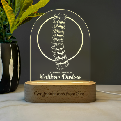 Custom Award | Gift | Nightlight for Orthopedic Surgeon