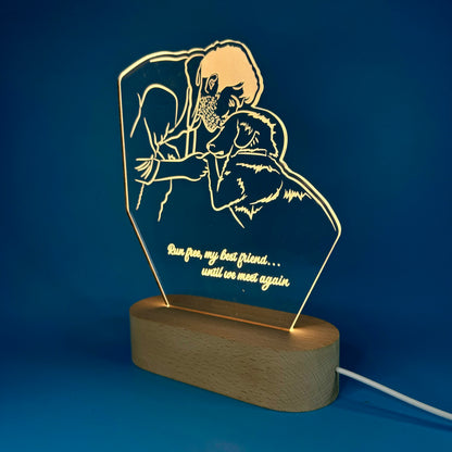 Custom LED Night Light for Pet Lovers – Personalized with Your Pet's Photo & Name!