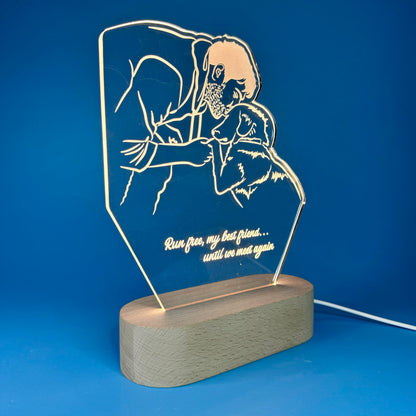 Custom LED Night Light for Pet Lovers – Personalized with Your Pet's Photo & Name!