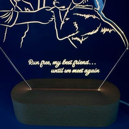 Custom LED Night Light for Pet Lovers – Personalized with Your Pet's Photo & Name!