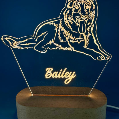 Custom LED Night Light for Pet Lovers – Personalized with Your Pet's Photo & Name!