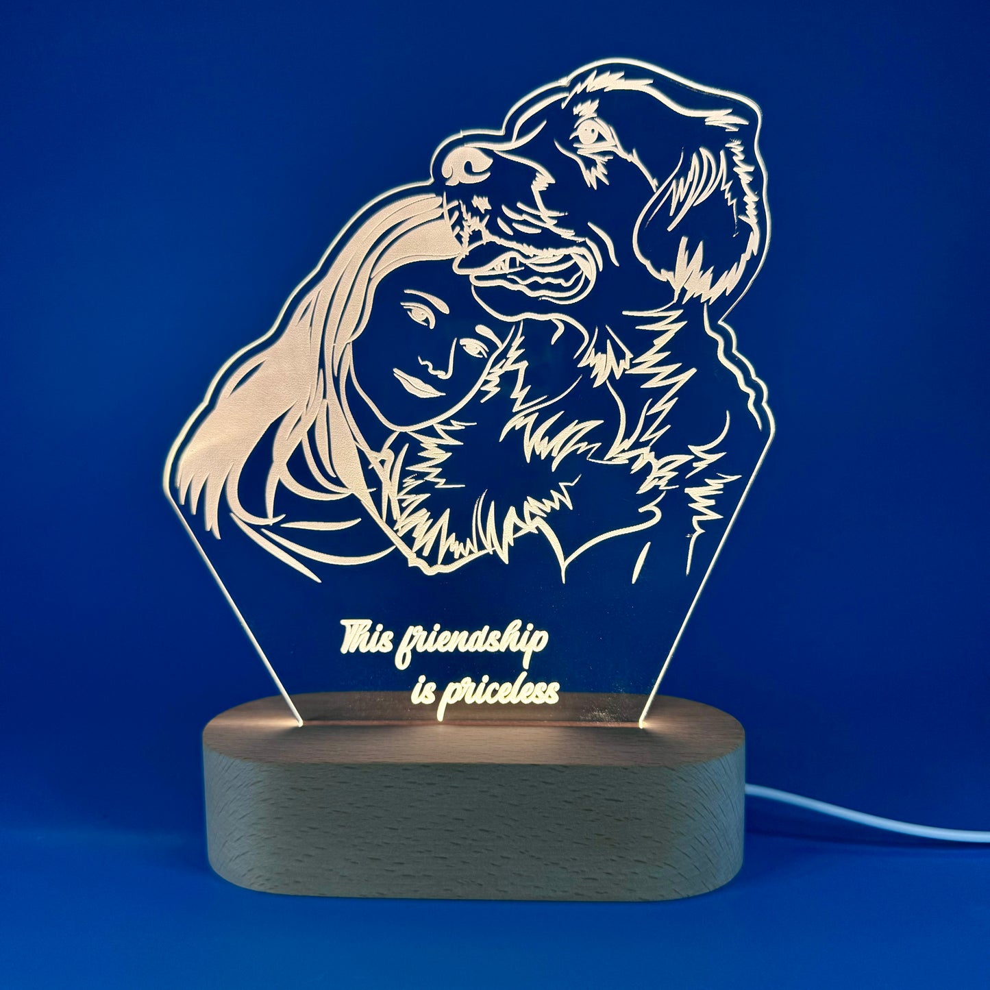 Custom LED Night Light for Pet Lovers – Personalized with Your Pet's Photo & Name!