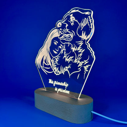 Custom LED Night Light for Pet Lovers – Personalized with Your Pet's Photo & Name!