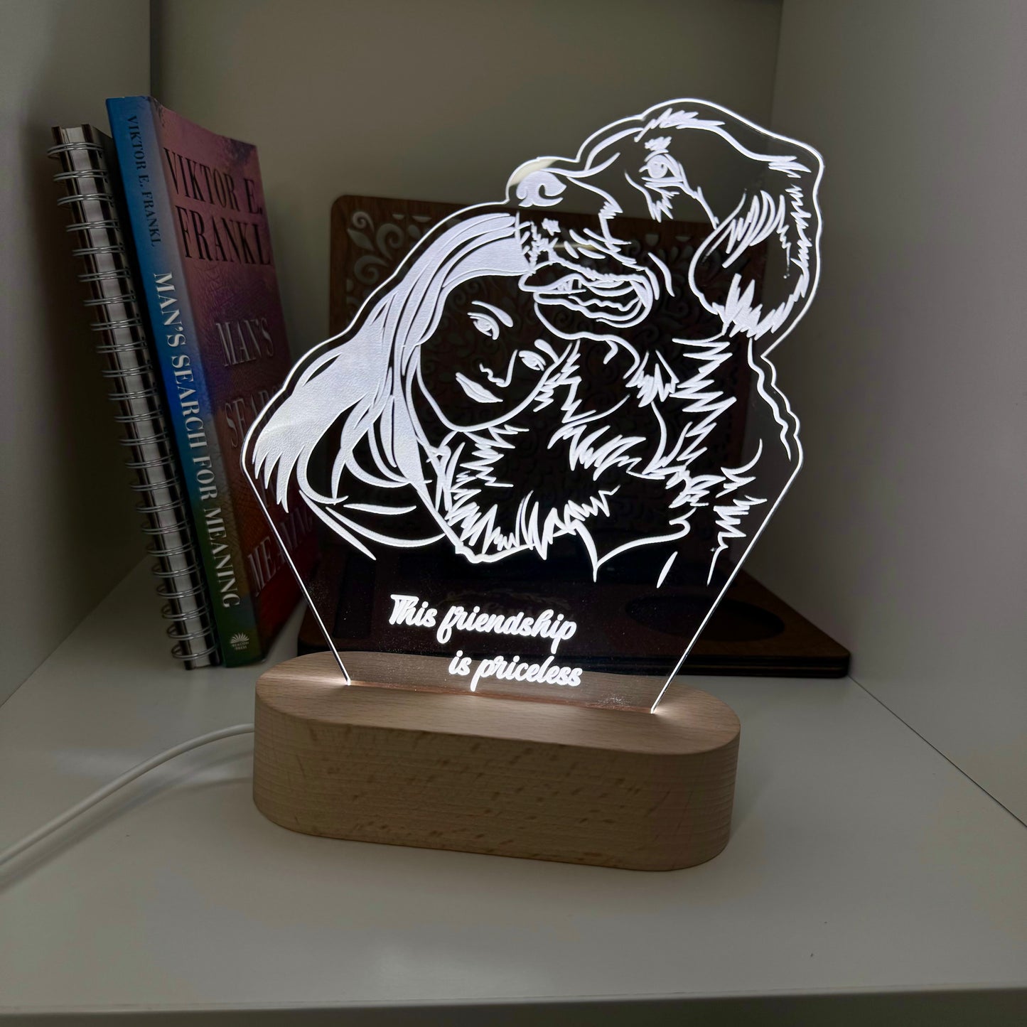 Custom LED Night Light for Pet Lovers – Personalized with Your Pet's Photo & Name!