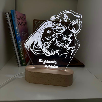 Custom LED Night Light for Pet Lovers – Personalized with Your Pet's Photo & Name!