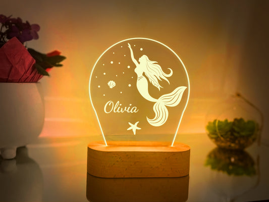 Fairy Tale Mermaid Night Light for Kids