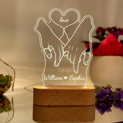 Personalized Pinky Promise Night Light - Gift for Lovers