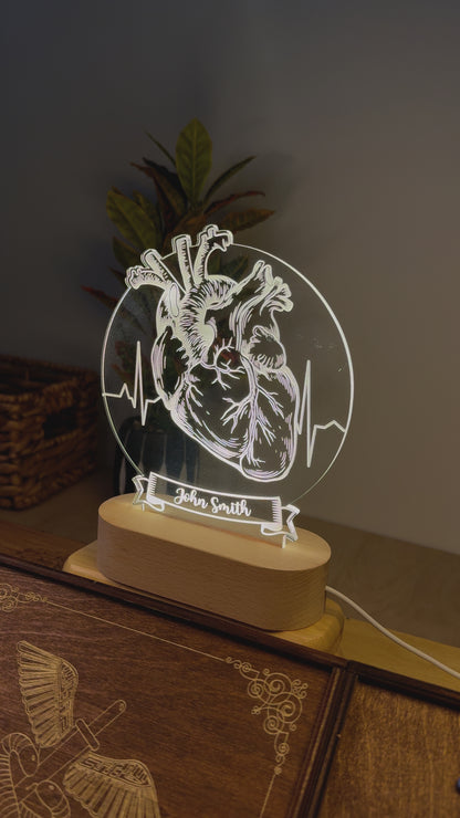 Custom Award | Gift | Nightlight for Cardiologist